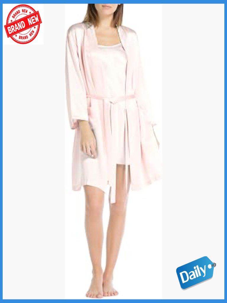 100% Mulberry Silk Mid-Length Robe With Pockets